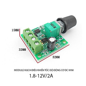 Module mạch điều chỉnh tốc độ động cơ điện 1 chiều loại mini 1803bk DC 1.5V-12V/2A