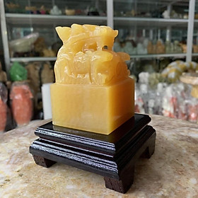 Mua Ấn Rồng Ngậm Ngọc Đá Ngọc Hoàng Long - cao 10cm