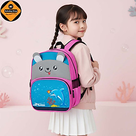 Balo Học Sinh Tiểu Học Cao Cấp Xbags Dolphin XB3021 Màu Hồng, Tai Gấu Xinh Xắn Dễ Thương, Nhiều Ngăn!
