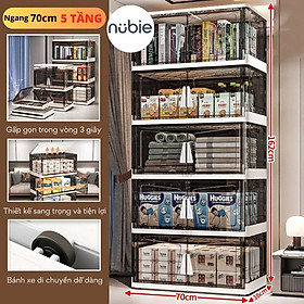 Mua Tủ Đựng Đồ Gấp Gọn  Nubie Tay Cầm Tam Giác 4/5 Tầng  Thùng Đựng Đồ Lắp Ghép Cao Cấp  Kèm Bánh Xe Xoay 360 Độ