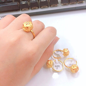 Nhẫn Nữ Hình Heo Vàng Phong Thủy