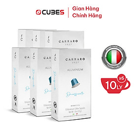 Cà phê viên nén carraro decaffeinato aluminum mới - 10 viên - tương thích với máy capsule nespresso