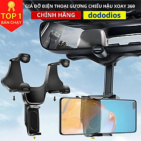 Giá Đỡ Điện Thoại Gương Chiếu Hậu Xoay 360 Phụ Kiện Nội Thất Xe Hơi Gắn Điều Chỉnh Được - Hàng Chính hãng dododios