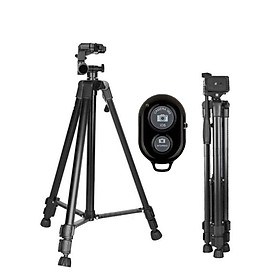 Chân giá đỡ Tripod 3366 cao 150cm kèm Remote chụp ảnh - Hàng nhập khẩu