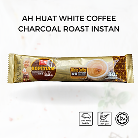 [Gói lẻ] Cà phê trắng than hoạt tính Kopitiam Malaysia (Ah Huat White Coffee Charcoal Roast Instant)