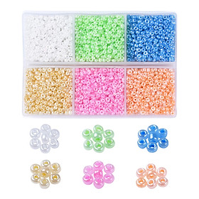 6 Color Round Glass Beads for Jewelry Making DIY Art Crafts Spacer Beads