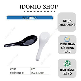 Muỗng Nhựa Melamine Ngắn Màu Đen/Trắng