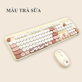 Mua Bộ bàn phím và chuột không dây MOFII HELLO BEAR kết nối chip USB 2.4G thiết kế họa tiết gấu dễ thương và màu sắc nữ tính - Hàng Chính Hãng