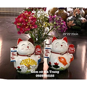 Mua Mèo Thần Tài gốm sứ Bát Tràng cao cấp không chì