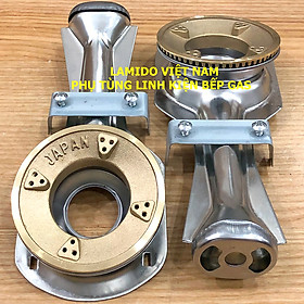 Mua COMBO 2 Điếu inox bếp gas + Họng Đầu Đốt chia lửa Sen đồng Fujishi 78D JAPAN - ( Kèm Bass gắn + Vít)-  PHỤ KIỆN BẾP GA   - Hàng Chính Hãng