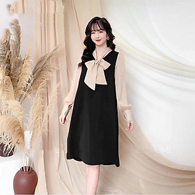 Váy bầu xinh - Váy bầu thời trang thiết kế chất lụa hàn freesize từ 45 đến 70kg