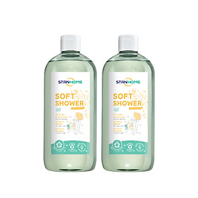 Combo 02 Sữa tắm, rửa mặt không xà phòng hương yến mạch Stanhome Soft Shower 740ML/chai