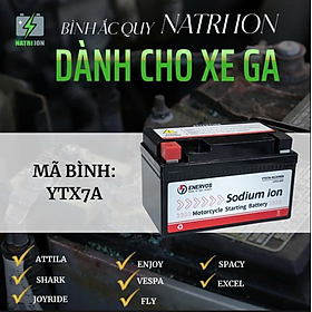 Bình Ắc Quy Xe Máy Natri iOn YTX7A 12V-7Ah, dùng cho Atila, Spacy ,Vespa, Enjoy, Shark