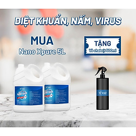 [COMBO 2 CAN] Dung Dịch Nano Bạc Khử Khuẩn Nano Xpure Nano Silver 35ppm - Diệt khuẩn, khử mùi, kháng khuẩn, không chứa cồn– Nano Bạc AHT Corp (AHTC)