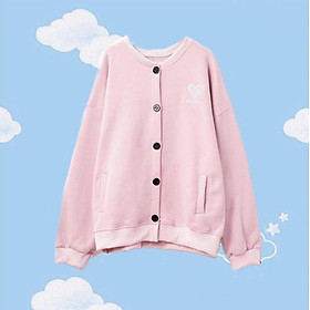 Áo Khoác Cardigan Form Rộng TRÁI TIM Unisex Nỉ Bông Thời Trang