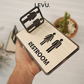 Bảng restroom 3D gắn tường thiết kế hiển thị đa chiều sáng tạo LEVU TL38
