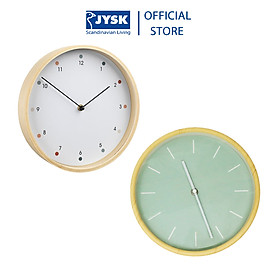 Mua Đồng hồ treo tường kim trôi | JYSK Herman | nhựa màu gỗ mặt màu trắng/xanh | DK26x5cm