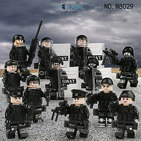 Xếp Hình Lắp Ráp Nhân Vật Minifigures Quân Đội Cảnh Sát Swat Combo 12 Lính Trang Bị M8029