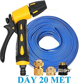 Mua Bộ dây vòi xịt nước rửa xe  tưới cây . tăng áp 3 lần  loại 20m 206236 đầu đồng cút đồng+ tặng đai