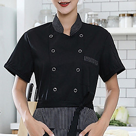 Chef Jacket Short Sleeve Chef Wear Food  Kitchen Lightweight Cooker Chef Coat - 3XL
