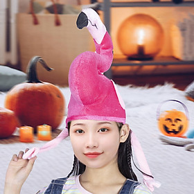 Flamingo Hat Novelty Hats Pink Lovely Stuffed Hat for Adults Kids Costume Hats Plush Animal Hat for Festival New Year