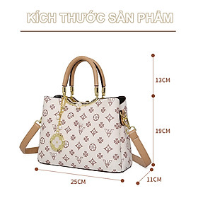 Túi xách nữ công sở size A5 thời trang vintage họa tiết monogram da PU Y6939