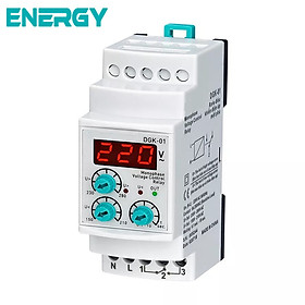 Thiết Bị Điện Bảo Vệ Lỗi Điện Áp Và Dòng Điện 1 Pha 63A DGK-01 ENERGY