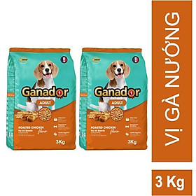 Combo 2 gói Thức ăn cho chó trưởng thành Ganador vị gà nướng Adult Roasted Chicken Flavor 3kg/gói