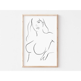 Mua Tranh treo tường | Line art-Female Line Art  Modern Minimalist 104   tranh canvas giá rẻ