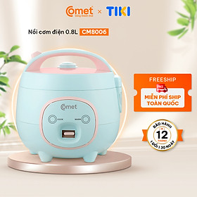 Mua Nồi Cơm Điện Mini Comet CM8006 - Dung Tích 0.8L  Nắp Gài  Lòng Nồi Chống Dính - Hàng Chính Hãng Bảo Hành 12 Tháng