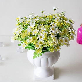 Hoa lụa, cành hoa cúc dại 24 bông màu sắc tươi sáng tự nhiên trang trí để bàn làm việc phòng khách CB235