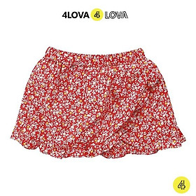 Chân váy giả quần short bé gái 4LOVA thô cotton hoa nhí xinh dễ thương thoáng mát