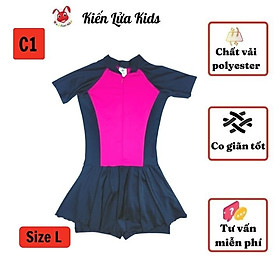 Đồ bơi cho bé gái kín đáo liền thân từ 29-44kg- dạng quần và váy - chất vải polyester