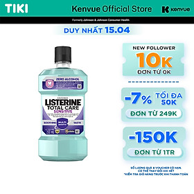 Nước súc miệng cho răng nhạy cảm Listerine Total Care Sensitive Soothing Taste - Dung tích 250ml - 750ml