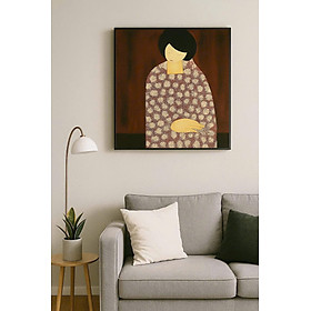 Mua Tranh Sơn Mài – Cô Gái Nhật – Cẩn Trứng – Size 48.5x48.5 cm