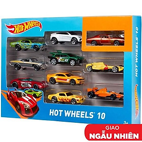 Bộ 10 Siêu Xe Hot Wheels Nhiều Màu 54886 Mẫu Màu Bên Trong Giao Ngẫu Nhiên