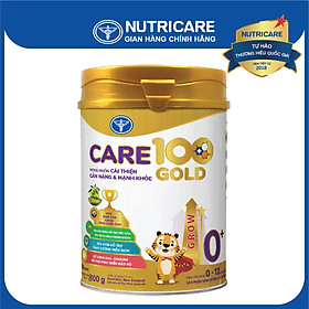 Tặng 2 lọ yến Sữa bột Nutricare CARE 100 GOLD 0+ cho trẻ thấp còi 800g