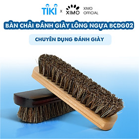 Bàn chải lông ngựa đánh giày, vệ sinh giày Horsehair cao cấp cỡ lớn XIMO (XBCDG02) - Màu gỗ