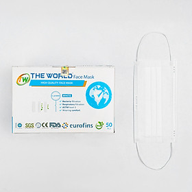 [HỘP-50 CÁI] Khẩu trang y tế 3 lớp The World kháng khuẩn, bụi mịn chất lượng - Hàng Chính Hãng The World 