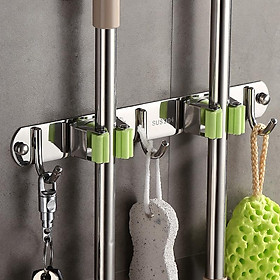 Bộ móc treo nhà tắm INOX 304 để móc chổi, quần áo HC (hàng nhập khẩu)
