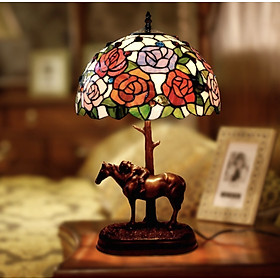 Mua Đèn Bàn cao cấp kiểu dáng Tiffany Horse and Rose