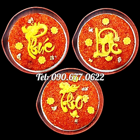 Mua Bộ 3 khuôn silicone ép xôi  làm rau câu  socola  làm bánh Phúc Lộc Thọ loại 13 cm - Mã số 1233