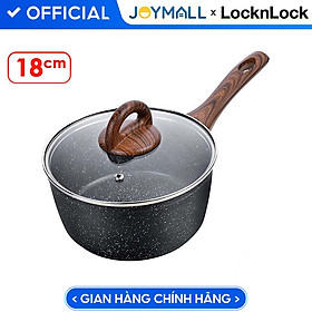 Mua Chảo Nhôm Sâu Lòng Chống Dính Baum Marble 1 Tay Cầm  Nắp Thủy Tinh Lock&Lock LBU1181 18cm