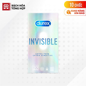 Hộp 10 cái Bao cao su Durex Invisible - Siêu mỏng, mềm mịn