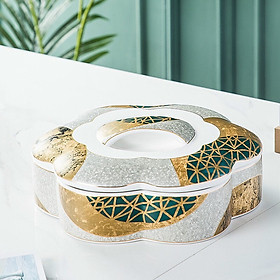 Mua Khay đựng mứt tết  bánh gốm sứ xanh bắc âu