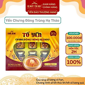 [TOP SALE] TỔ YẾN CHƯNG ĐÔNG TRÙNG HẠ THẢO 100% Tổ Yến Thật (Hàm Lượng 30%) (6 Lọ X 70ML) - Đệ Nhất Yến Đảo - Giảm Stress - Giảm Mệt Mỏi - Đẹp Da - Đẩy Lùi Lão Hóa - Điều Hòa Đường Huyết - Ổn Định Huyết Áp - Tăng Sức Đề Kháng - Tăng Sức Đề Kháng