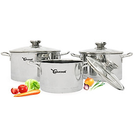 Mua Bộ Nồi Inox  You Cook 3 Đáy Thân Đứng YCS-3PS
