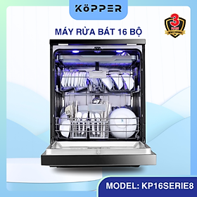 Máy rửa bát 16 bộ Kopper KP16SERIE8 - Công nghệ sấy PTC + UV Hàng Chính Hãng