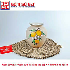 Lọ hoa dáng vò vẽ cam Gốm Sứ G&T