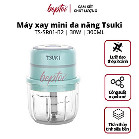 Máy xay mini đa năng thủy tinh Tsuki TS-RS, dung tích 300ml, lưỡi dao thép không gỉ - Hàng chính hãng